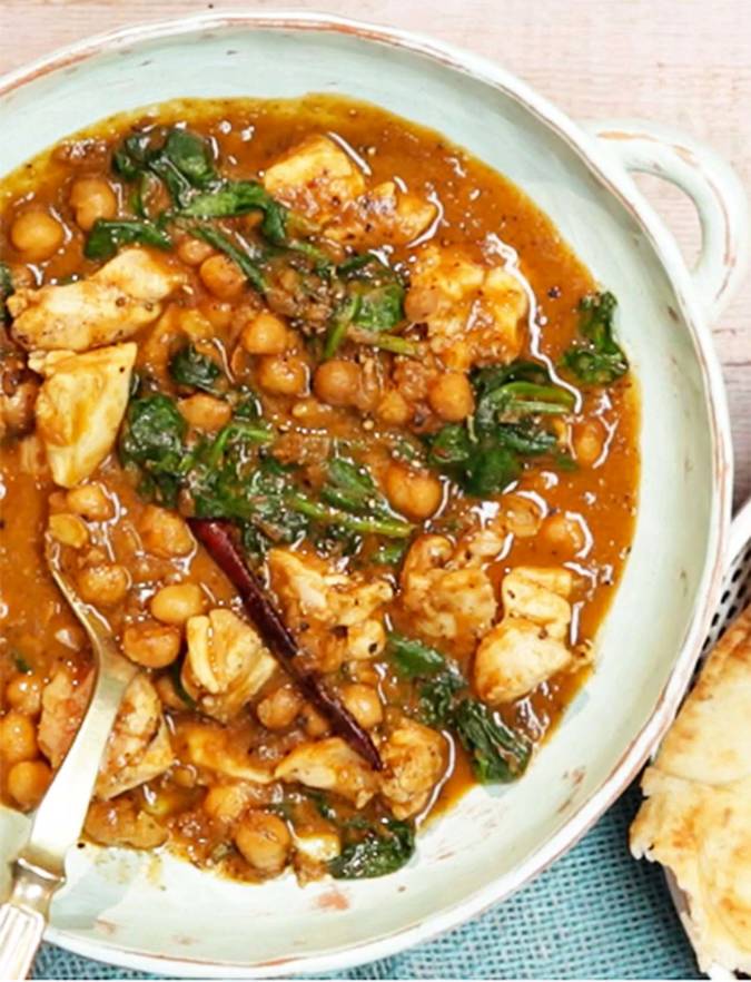 Chicken, chickpea and spinach curry recipe Sainsbury's Magazine